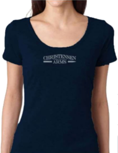 Christensen Arms Bullet & Barrel Wordmark Scoop Neck SS Tee - Womens Midnight Navy XL