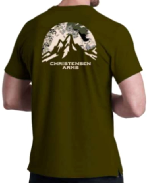 Christensen Arms Camo Mountain SS Tee - Mens Army Green/Timber L
