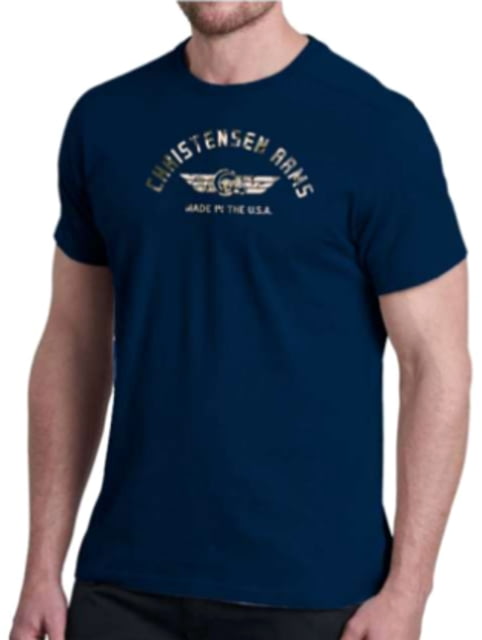 Christensen Arms Camo Ram Wordmark SS Tee - Mens Midnight Navy M