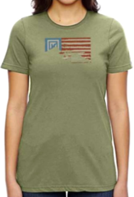 Christensen Arms Flag Silhouette SS Tee - Womens Light Olive S