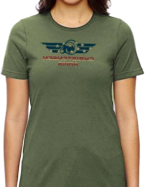 Christensen Arms Patriotic Ram Wordmark SS Tee - Womens Olive 2X