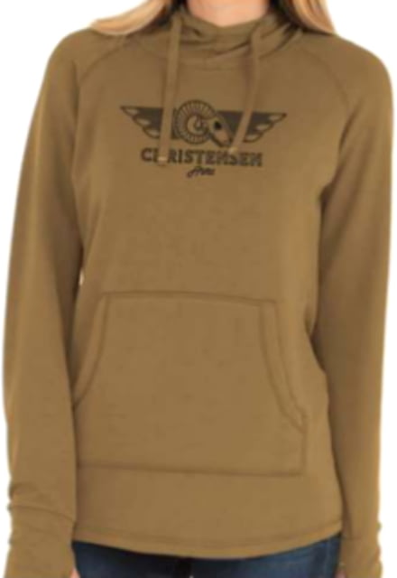 Christensen Arms Ram Skull Wordmark Hoodie - Womens Dark Khaki XS