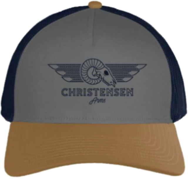 Christensen Arms Ram Skull Wordmark Trucker - Mens Dark Gray OSFM