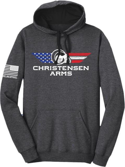 Christensen Arms Red White Blue Flag Patriotic Hoodie - Men's Small Heather Charcoal