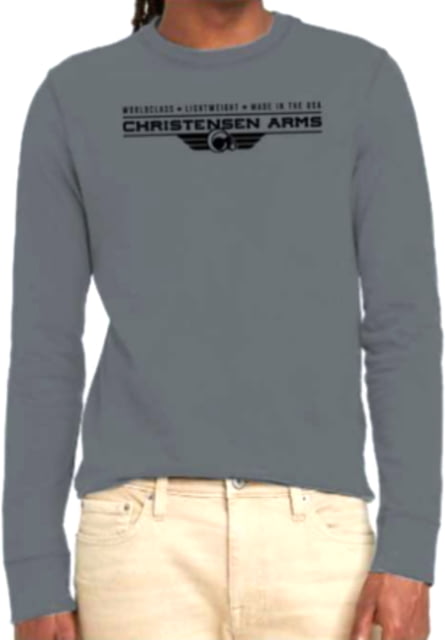 Christensen Arms Worldclass Wordmark LS Tee - Mens Ash Gray 3X