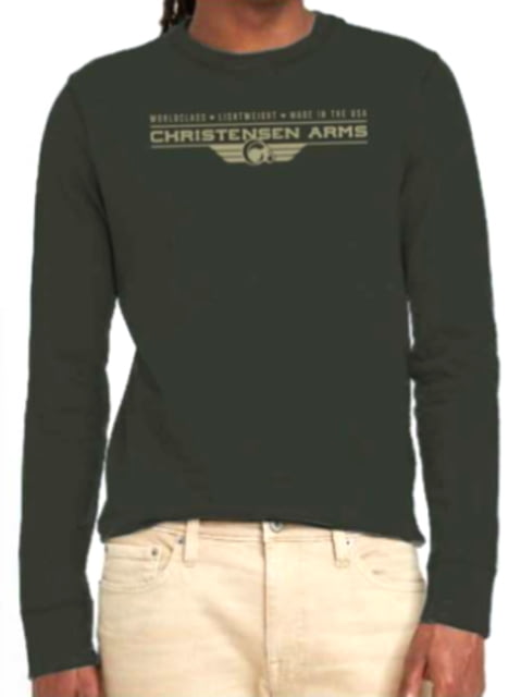 Christensen Arms Worldclass Wordmark LS Tee - Mens Dark Olive 2X