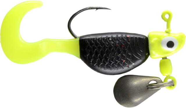 CHUBBS Panfish Wiggler 3 Pack 1/16 oz #4 Hook Chart + Black/Chart