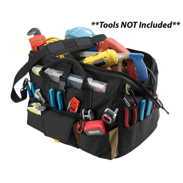 CLC Work Gear 18" Tool Bag w/ Top-Side Plastic Parts Tray