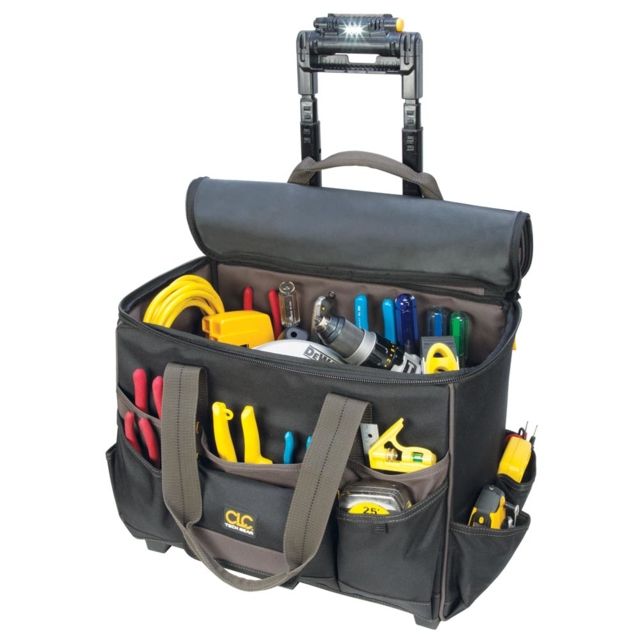 CLC Work Gear Tech Gear 17 Pocket - Light Handle 17" Roller Bag