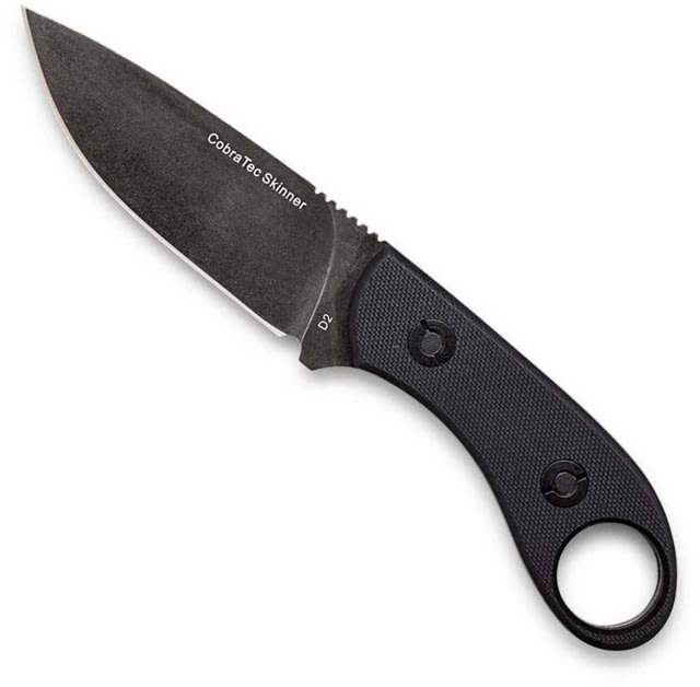 CobraTec Knives Skinner Fixed Blade Knive 3.75in D2 Steel Drop Non-Serrated Black