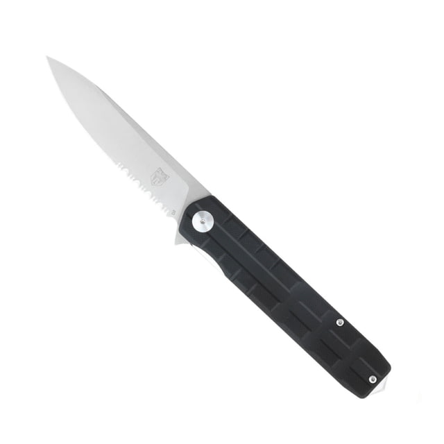 Cobratec Knives Cobratec Kuzio Folder 3.12'' Black Serrated G10 D2 Blade