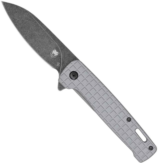 CobraTec Knives Rhino Folding Knife 3.37in D2 Stonewashed Blade Grey Aluminum Handle