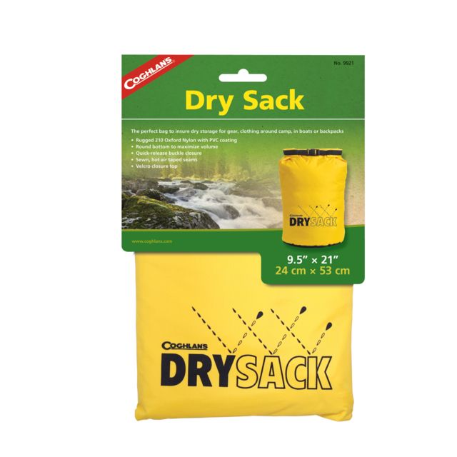 Coghlans Dry Sack Storage Bag Yellow 9.5inx21in