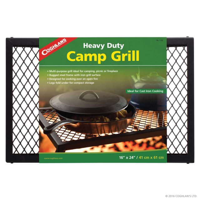 Coghlans Heavy Duty Camp Grill Steel Frame w/Iron Mesh Black