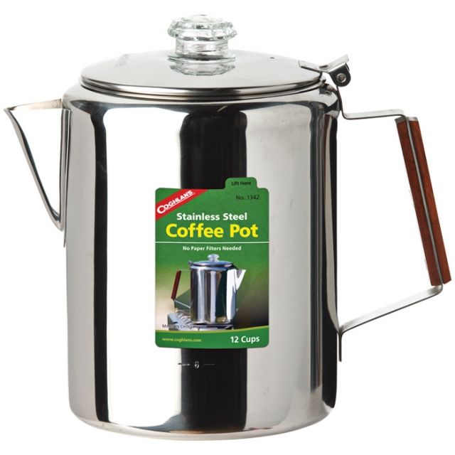 Coghlans Stainless Steel Coffee Pot 12 Cup