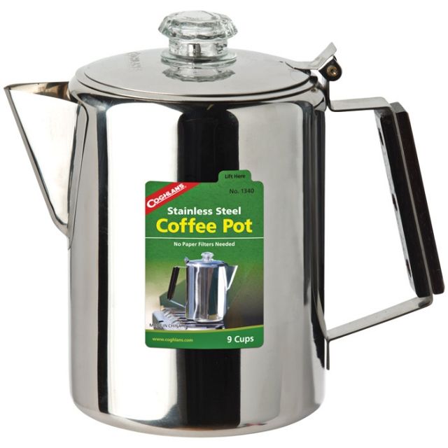 Coghlans Stainless Steel Coffee Pot 9 Cup