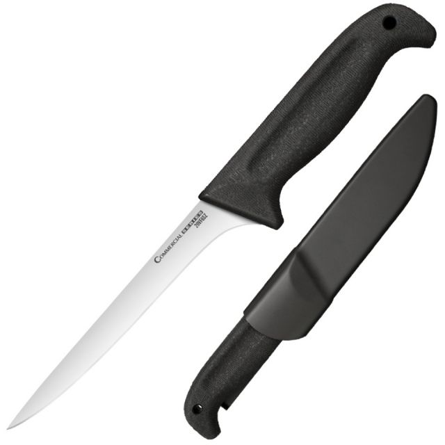 Cold Steel Commercial Series 6in Filet Knife with Sheath Black/Silver 11 1/4in