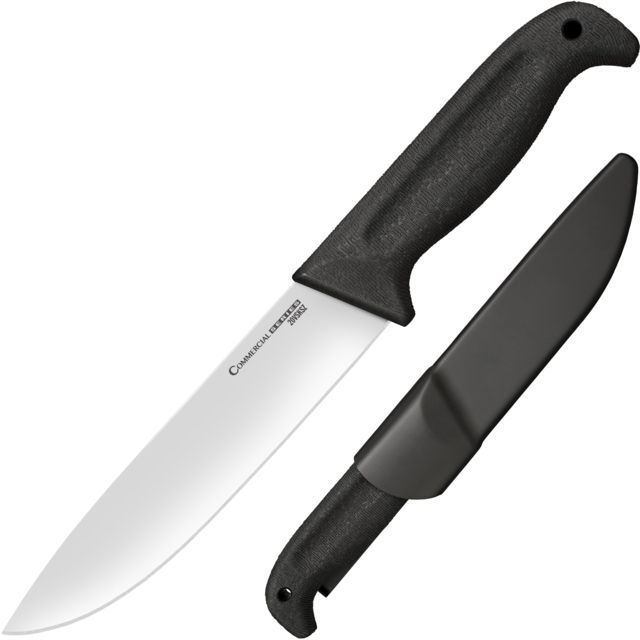 Cold Steel Commercial Series Scalper Fixed Blade Knife 6.5in 4116 Stainless Blade Black Kray-Ex Handle