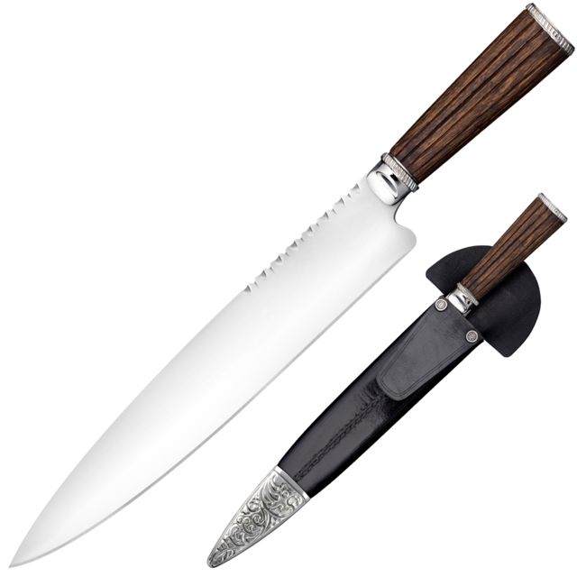 Cold Steel Facon Fixed Blade Knife 12in 1090 High Carbon Steel Spear Point Blade Black Malaysian Sal Wood Handle