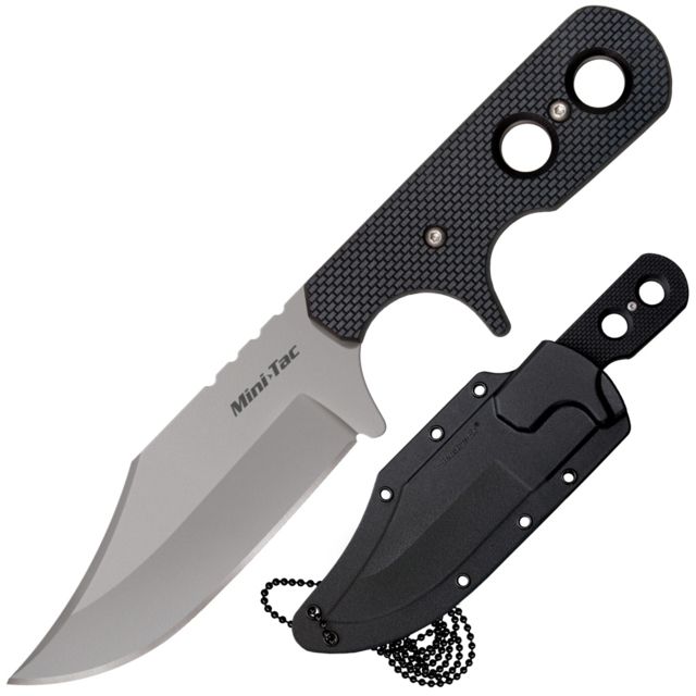 Cold Steel Mini Tac Bowie 6 7/8in Fixed Blade Knife Black/Silver