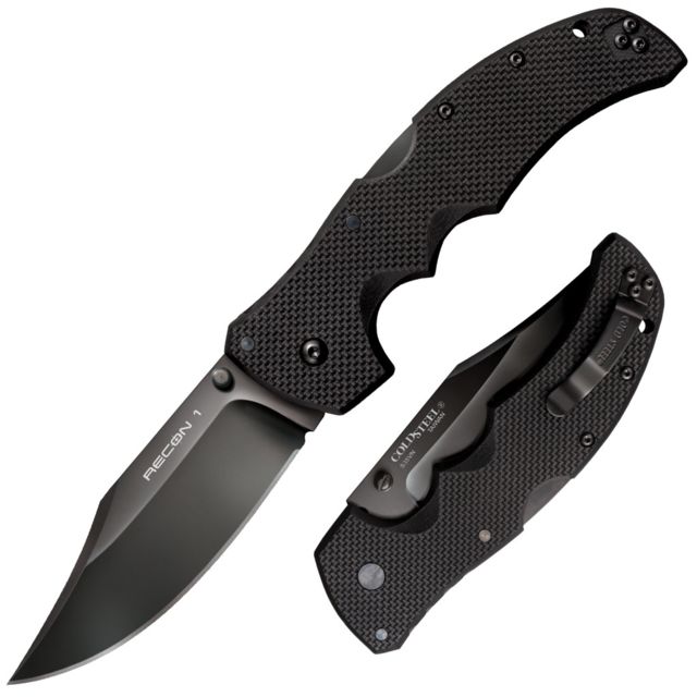 Cold Steel Recon 1 Folding Knife 4in Clip Point S35VN Steel Blade Black Long G10 Handle
