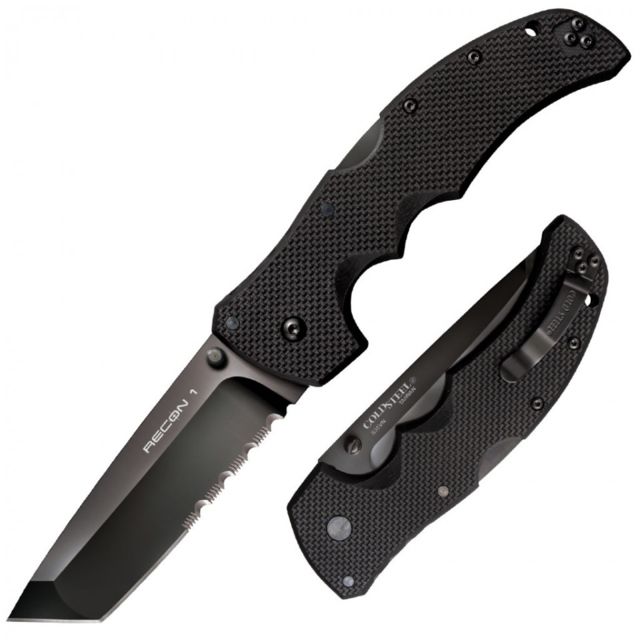 Cold Steel Recon 1 Tanto Point 50/50 4in Blade Length S35VN w/ DLC Coating Steel Knife