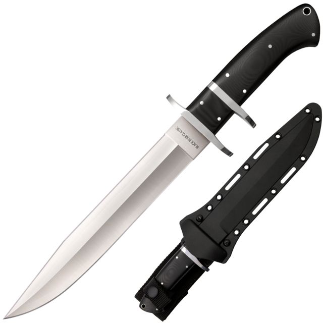 Cold Steel San Mai Black Bear Classic Fixed Blade Knife 8.25in VG-10 San Mai Clip Point Blade Black Long G-10 Handle