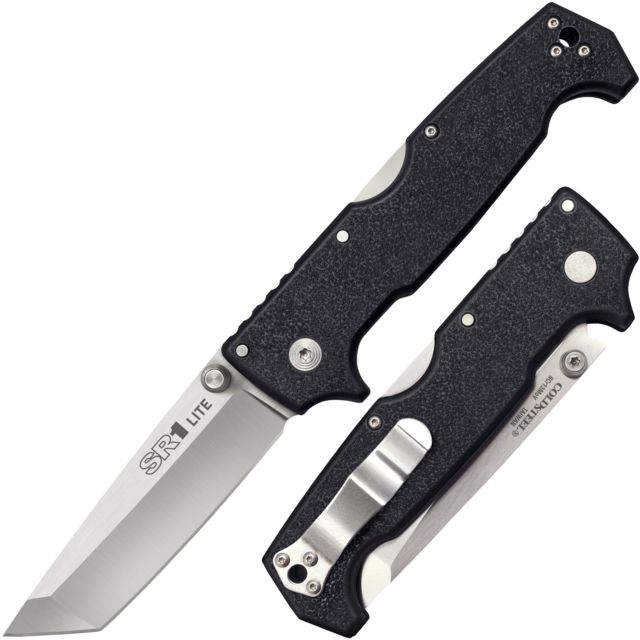 Cold Steel SR1 Lite Folding Knives 4in 8Cr13MoV Steel Tanto Blade Black Griv-Ex Handle