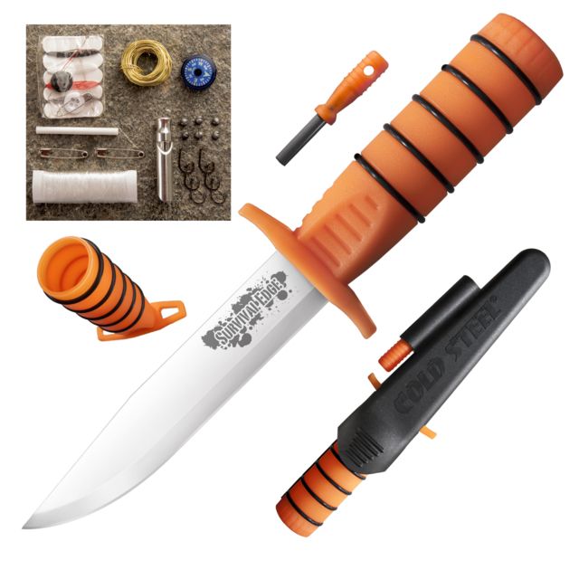 Cold Steel Survival Edge 9.25in Knife Orange Handle