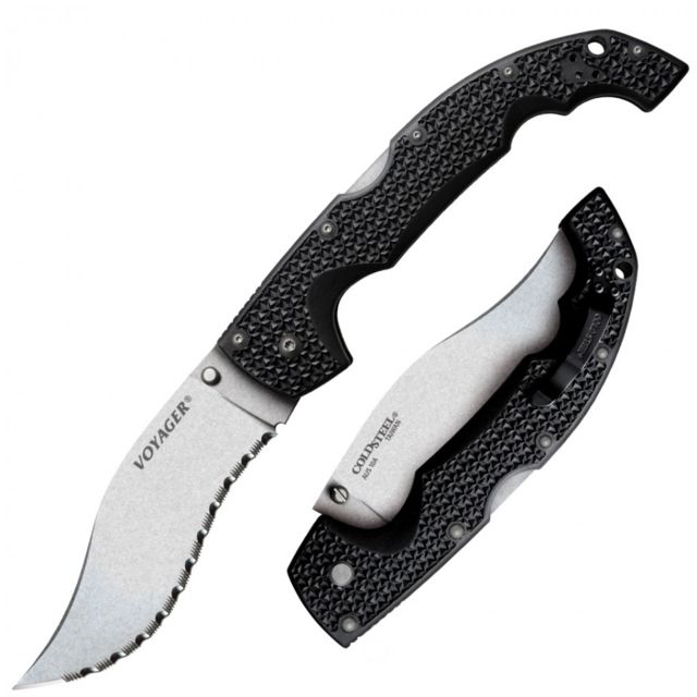 Cold Steel Voyager Vaquero Serrated Extra Large 5.5in Blade Length AUS10A Steel w/Thickness Griv-Ex Knife
