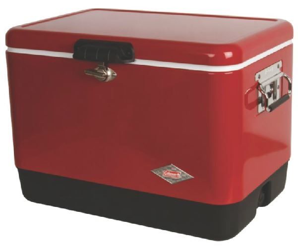 Coleman 54 Quart Steel Belted Cooler 6154 Red / Black Holds 85 Cans 3000003539