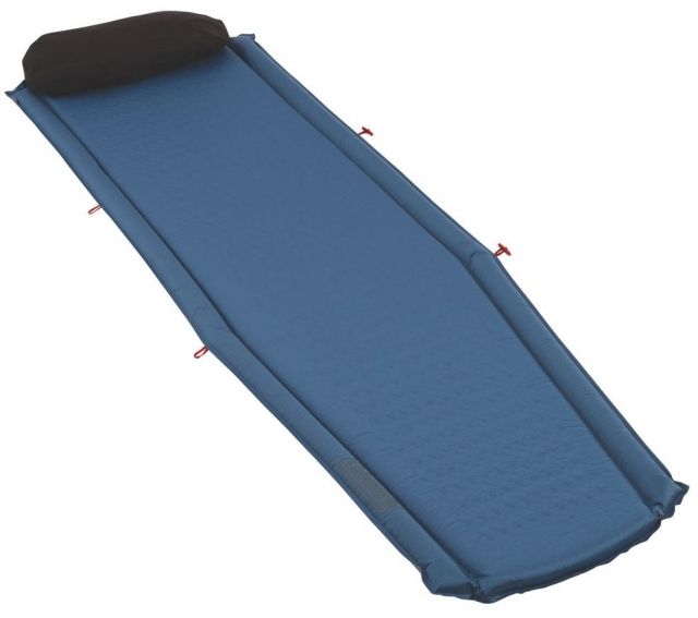 Coleman Silverton Sim Tall Self Inflating Camp Pad Attached Storage Bag Blue Inflated - 76 x 22 x 1.5 in