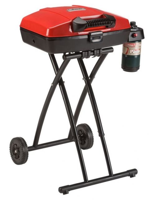 Coleman Sportster Propane Grill Collapsible Stand W/ Wheels 11000 BTU Red 225 Sq In Cooking Area