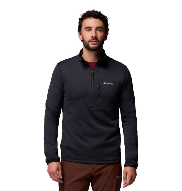 Columbia Essential Hike Grid Fleece Half Zip Jacket - Men's Black Extra Large