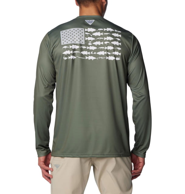 Columbia Columbia Terminal Tackle PFG Fish Flag Long Sleeve - Men's Cypress/Cool Grey Bass Lures Small