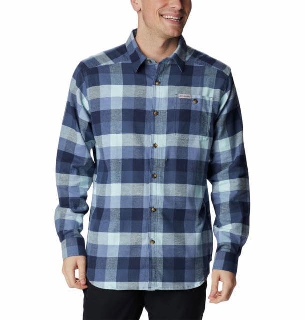 Columbia Cornell Woods Flannel Long Sleeve Shirt - Mens Dark Mountain Buffalo Check Extra Large