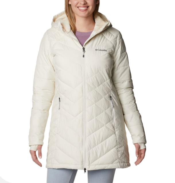 Columbia Heavenly Long Hooded Jacket - Women's Chalk Extra Large