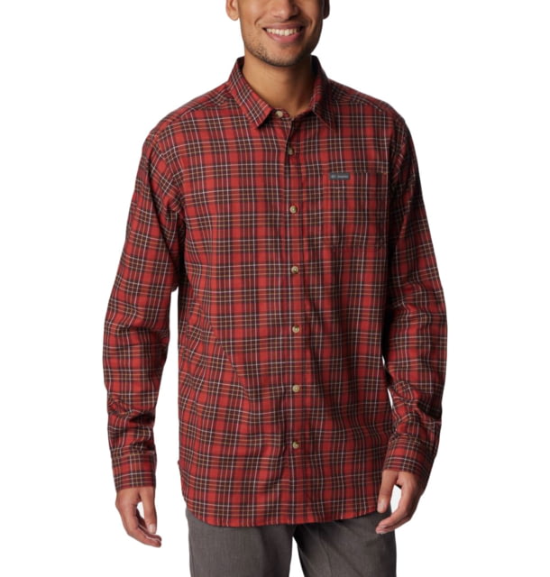 Columbia Vapor Ridge III Long Sleeve Shirt - Mens Warp Red Plaid Gradient Large