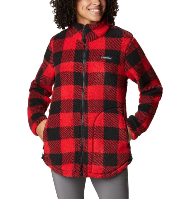 Columbia West Bend Full Zip Fleece Jacket - Womens Red Lily Check Print Medium