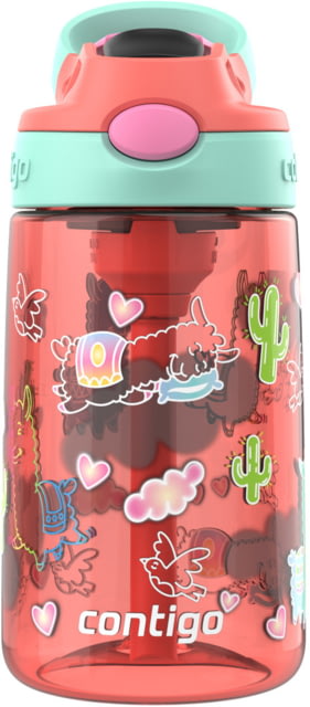 Contigo Asclnbl PP Bottle 14 oz Coral Llamas 14