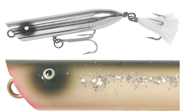 Creek Chub Striper Strike Topwater Fishing Popper 5in 2.125 oz Silver Flash