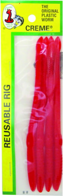 Creme Lures Scoundrel Soft Plastic Worm 6in Un-rigged Red 4/Pack