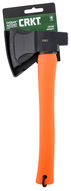 CRKT Chogan Hatchet w/Lanyard Hole by Ryan Johnson 3.16in Black Carbon Blade Steel Manganese Phosphate Coating Plain Edge Corrosion Resistance Orange