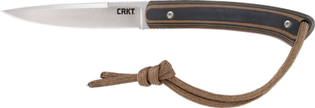 CRKT Biwa Fixed Blade Knife 3IN 8Cr13MoV Drop Point Brown/Black G10 Handle
