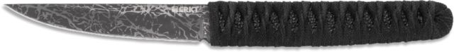 CRKT Obake Fixed Blade Knife 3.64in 65Mn Carbon Steel Blade Wharncliffe Blade Black Cord Wrapped Handle