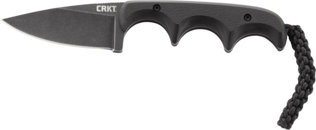 CRKT Minimalist Drop Point Fixed Blade Knife 2.16in 8Cr13MoV Stainless Steel Blade Drop Point Blade Black G10 Handle