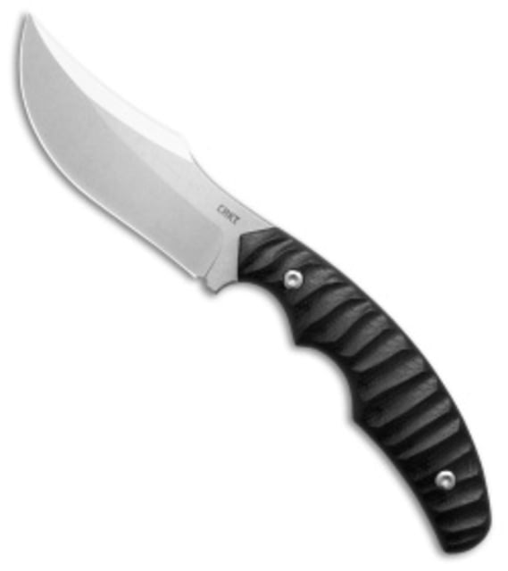 CRKT Burrower Fixed Blade Knife Black 3.7in D2 Trailing Point Black Micarta Handle