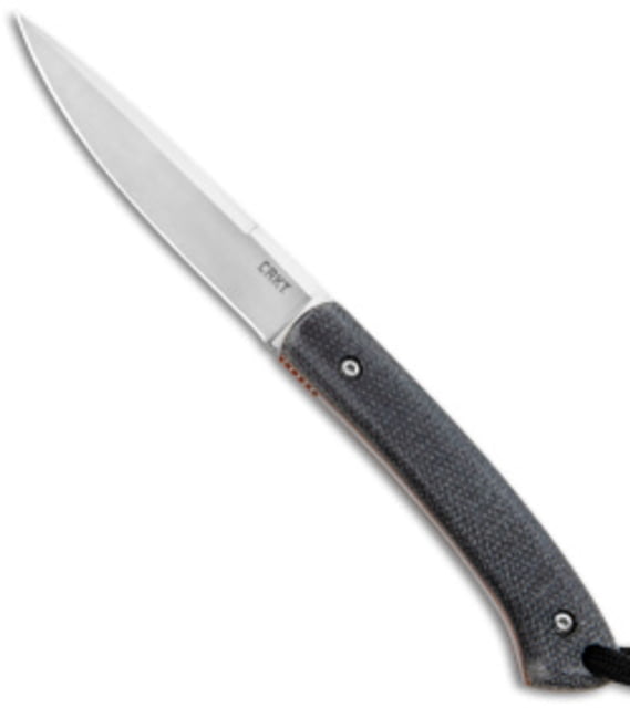 CRKT Biwa Fixed Blade Knife 3in 12C27 Drop Point Black Micarta Handle