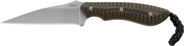 CRKT Spew Fixed Blade Knife 3.03in 5Cr15MoV Stainless Steel Blade Drop Point BladeGreen G10 Handle