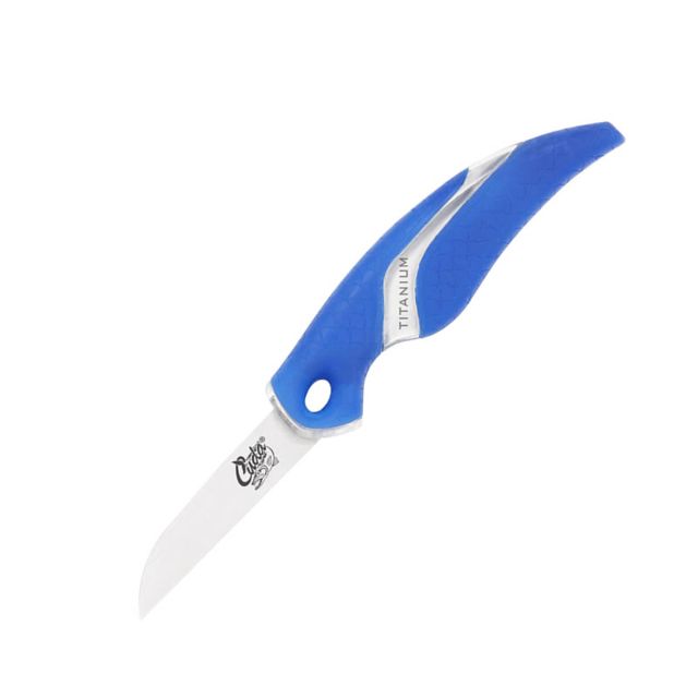 Cuda 2.5in Titanium Bonded Bait Knive Titanium Bonded Blade Non-Slip Cuda Scale Pattern Grips